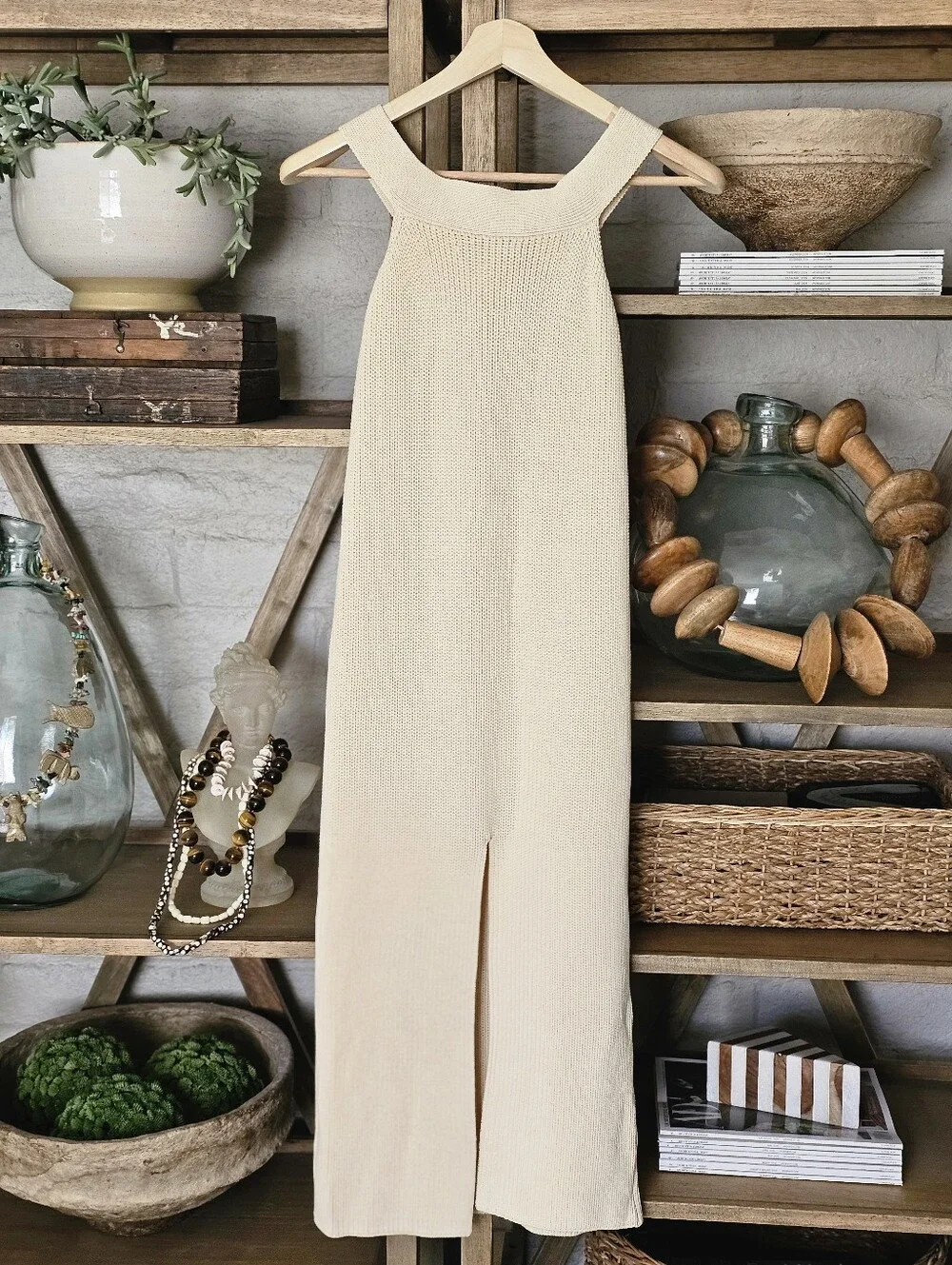 Anthropologie Sunday In Brooklyn Cream Ribknit Column Dress Size S NWT - Picture 3 of 10